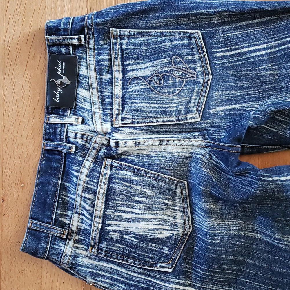 Baby Phat Tie Dye Bleach Striped Jeans 👖Women's Junior Size 3